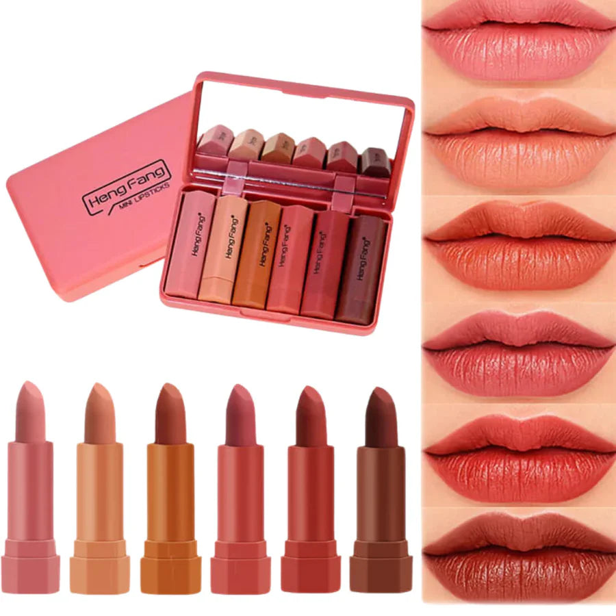 ZarBeauty™ 6 MINI PINK LIPSTICK PACK